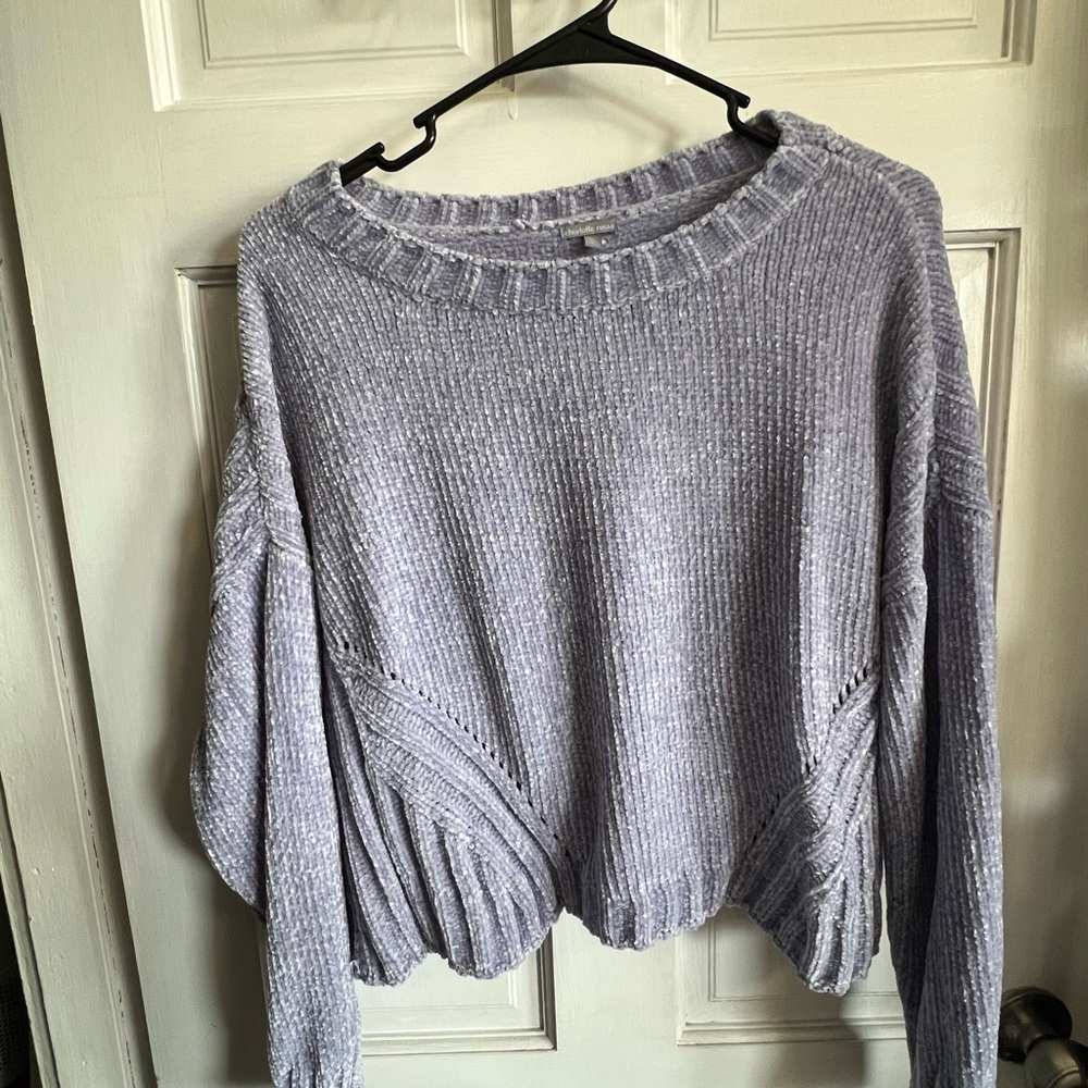 Periwinkle Crop Knit Sweater